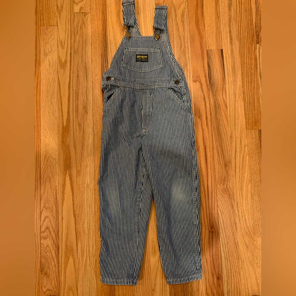 OshKosh Vintage Striped Overalls Sz 4